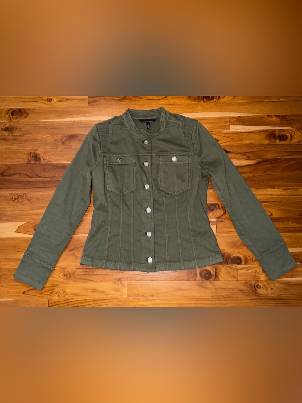 White House Black Market Olive Green Button-Front Jean NWOT